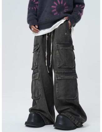 Black Multi-Pocket Wide Leg Pants | Changbin – Stray Kids